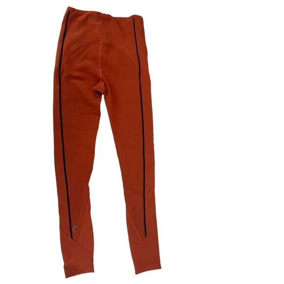 ZYIA Active Leggings Orange Ribbed Premium High Rise Ankle Skinny Size 2 Womens - Picture 3 of 9